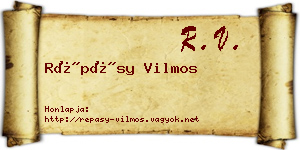 Répásy Vilmos névjegykártya